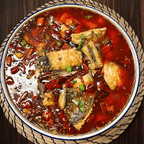 Best whole fish filet w clear noodle&bean sprouts in chili oil soup
水煮活鱼 in West Lafayette, IN